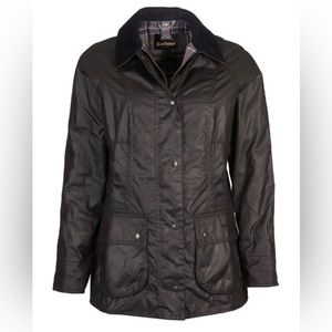 NWT Barbour Beadnell Wax Jacket Black Size 4